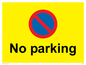 IA6276: No parking Red and blue symbol on yellow background