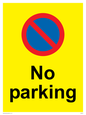 IA6276: No parking Red and blue symbol on yellow background