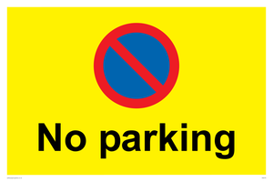 IA6276: No parking Red and blue symbol on yellow background