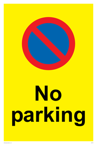 IA6276: No parking Red and blue symbol on yellow background
