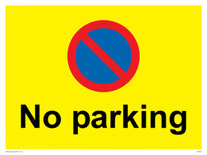 IA6276: No parking Red and blue symbol on yellow background