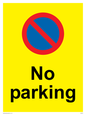 IA6276: No parking Red and blue symbol on yellow background