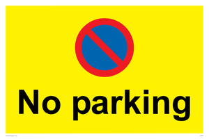 IA6276: No parking Red and blue symbol on yellow background