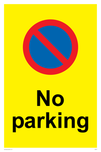 IA6276: No parking Red and blue symbol on yellow background