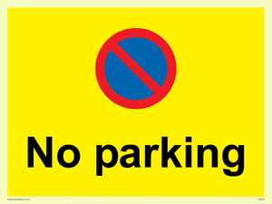 IA6276: No parking Red and blue symbol on yellow background