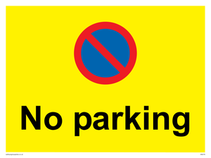 IA6276: No parking Red and blue symbol on yellow background