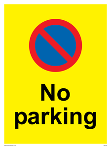 IA6276: No parking Red and blue symbol on yellow background