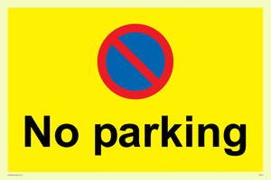 IA6276: No parking Red and blue symbol on yellow background