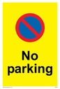 IA6276: No parking Red and blue symbol on yellow background
