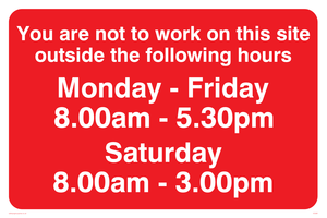 IC5381: You Are Not To Work On Site Sat 8-3