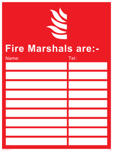 IF5646: Fire Marshals information Sign