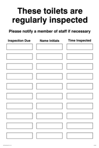 IH5383: Wipe clean toilet inspection chart
