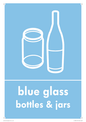 IJ13821: Recycling - blue glass bottles and jars