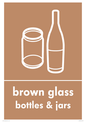 IJ13825: Recycling - brown glass bottles and jars