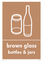 IJ13825: Recycling - brown glass bottles and jars