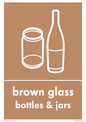 IJ13825: Recycling - brown glass bottles and jars
