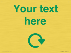 IJ14782: Custom Sign with Green Recycling Swoosh symbol