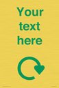 IJ14782: Custom Sign with Green Recycling Swoosh symbol