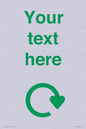 IJ14782: Custom Sign with Green Recycling Swoosh symbol
