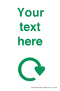 IJ14782: Custom Sign with Green Recycling Swoosh symbol