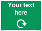 IJ14784: Custom Sign in Green with White Recycling Swoosh symbol