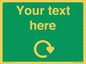 IJ14784: Custom Sign in Green with White Recycling Swoosh symbol