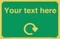 IJ14784: Custom Sign in Green with White Recycling Swoosh symbol