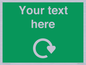 IJ14784: Custom Sign in Green with White Recycling Swoosh symbol