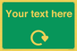 IJ14784: Custom Sign in Green with White Recycling Swoosh symbol