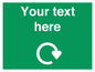 IJ14784: Custom Sign in Green with White Recycling Swoosh symbol