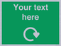 IJ14784: Custom Sign in Green with White Recycling Swoosh symbol