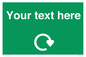 IJ14784: Custom Sign in Green with White Recycling Swoosh symbol