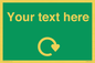 IJ14784: Custom Sign in Green with White Recycling Swoosh symbol