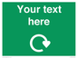 IJ14784: Custom Sign in Green with White Recycling Swoosh symbol