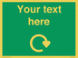 IJ14784: Custom Sign in Green with White Recycling Swoosh symbol