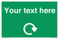 IJ14784: Custom Sign in Green with White Recycling Swoosh symbol