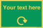 IJ14784: Custom Sign in Green with White Recycling Swoosh symbol