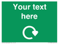 IJ14784: Custom Sign in Green with White Recycling Swoosh symbol