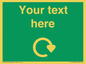 IJ14784: Custom Sign in Green with White Recycling Swoosh symbol