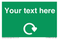 IJ14784: Custom Sign in Green with White Recycling Swoosh symbol
