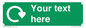 IJ14784: Custom Sign in Green with White Recycling Swoosh symbol