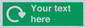 IJ14784: Custom Sign in Green with White Recycling Swoosh symbol
