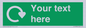 IJ14784: Custom Sign in Green with White Recycling Swoosh symbol