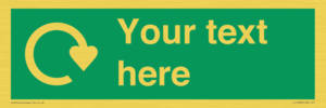 IJ14784: Custom Sign in Green with White Recycling Swoosh symbol