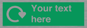 IJ14784: Custom Sign in Green with White Recycling Swoosh symbol
