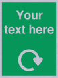 IJ14784: Custom Sign in Green with White Recycling Swoosh symbol