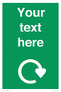 IJ14784: Custom Sign in Green with White Recycling Swoosh symbol