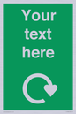IJ14784: Custom Sign in Green with White Recycling Swoosh symbol