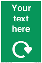 IJ14784: Custom Sign in Green with White Recycling Swoosh symbol