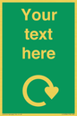 IJ14784: Custom Sign in Green with White Recycling Swoosh symbol